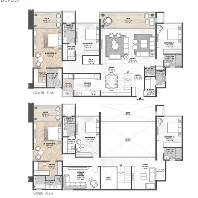 Nyati Elenor sky duplex floor plan – 31st and 32nd floor
