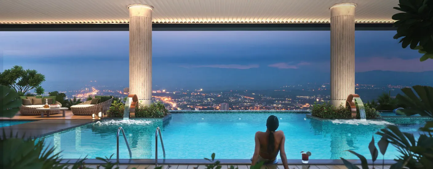 Infinity edge pool overlooking the city