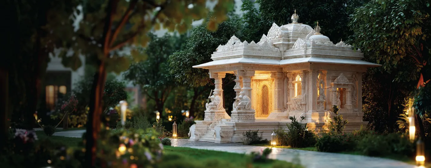 Ganpati and Jain temple pavilion within the premises